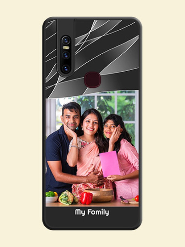 Mixed Wave Lines on Photo on Space Black Soft Matte Mobile Cover - Vivo V15