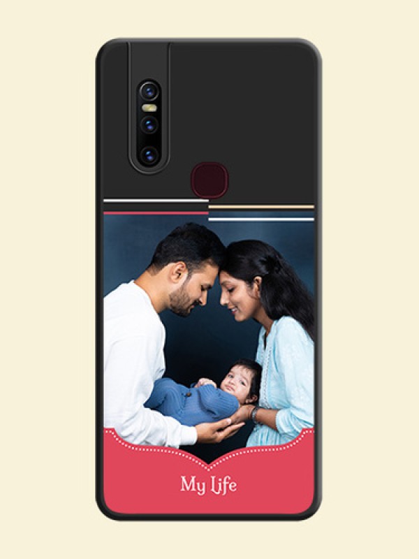 Classic Plain Design with Name on Photo on Space Black Soft Matte Phone Cover - Vivo V15