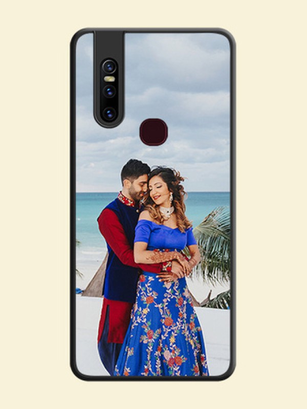 Full Single Pic Upload On Space Black Personalized Soft Matte Phone Covers -Vivo V15