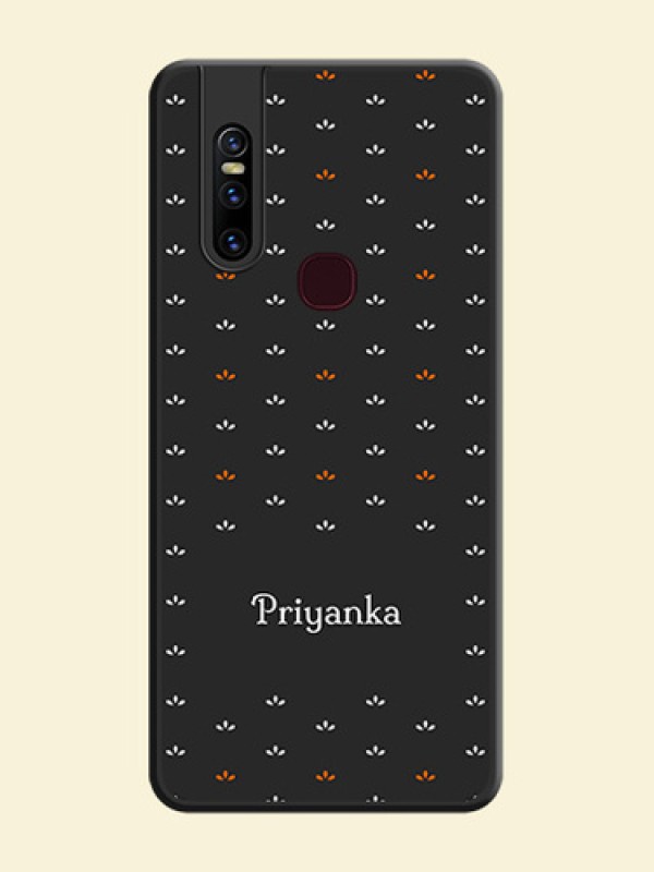 Simple Pattern With Custom Text On Space Black Personalized Soft Matte Phone Covers -Vivo V15