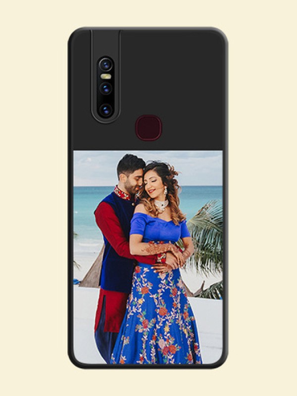 Image Upload With Space Black Color On Custom Soft Matte Mobile Back Cover - Vivo V15