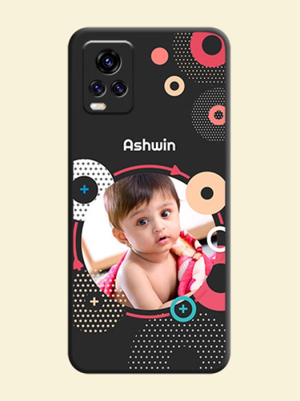 Multicoloured Round Image on Personalised Space Black Soft Matte Cases - Vivo V20 Pro 5G