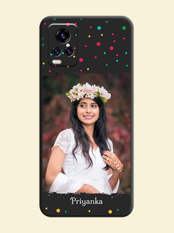 Multicolor Dotted Pattern with Text on Space Black Custom Soft Matte Phone Back Cover - Vivo V20 Pro 5G