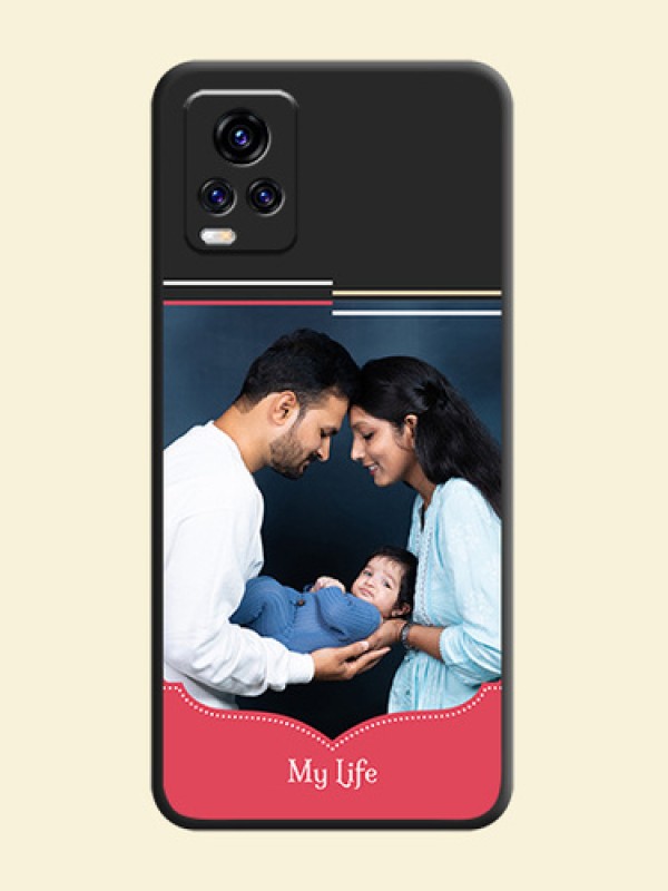 Classic Plain Design with Name on Photo on Space Black Soft Matte Phone Cover - Vivo V20 Pro 5G
