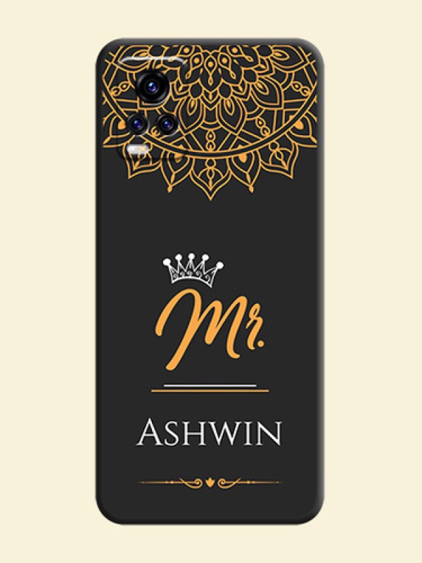 Mr Name with Floral Design  on Personalised Space Black Soft Matte Cases - Vivo V20 Pro 5G