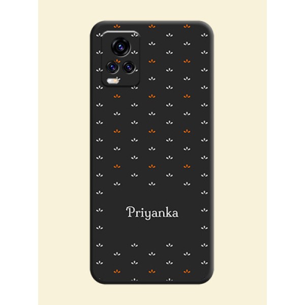 Simple Pattern With Custom Text On Space Black Personalized Soft Matte Phone Covers -Vivo V20 Pro