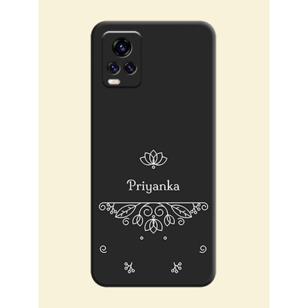Lotus Garden Custom Text On Space Black Personalized Soft Matte Phone Covers -Vivo V20 Pro