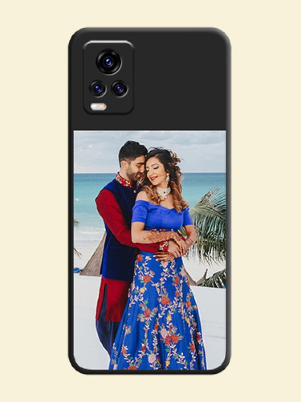 Image Upload With Space Black Color On Custom Soft Matte Mobile Back Cover - Vivo V20 Pro