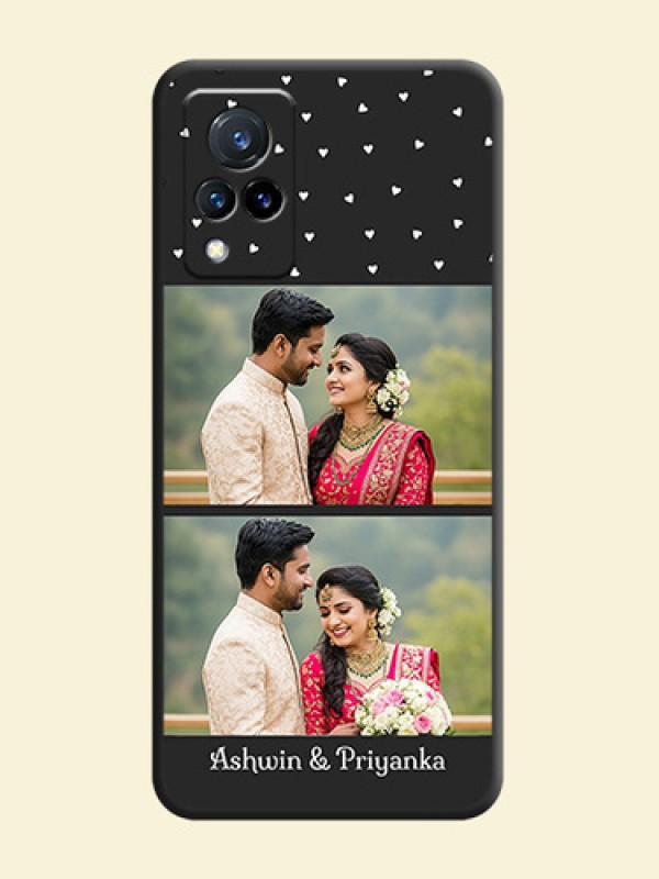 Miniature Love Symbols with Name on Space Black Custom Soft Matte Back Cover - Vivo V21 5G