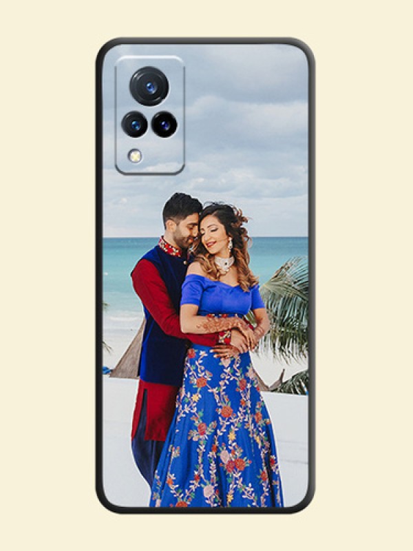 Full Single Pic Upload On Space Black Personalized Soft Matte Phone Covers -Vivo V21 5G