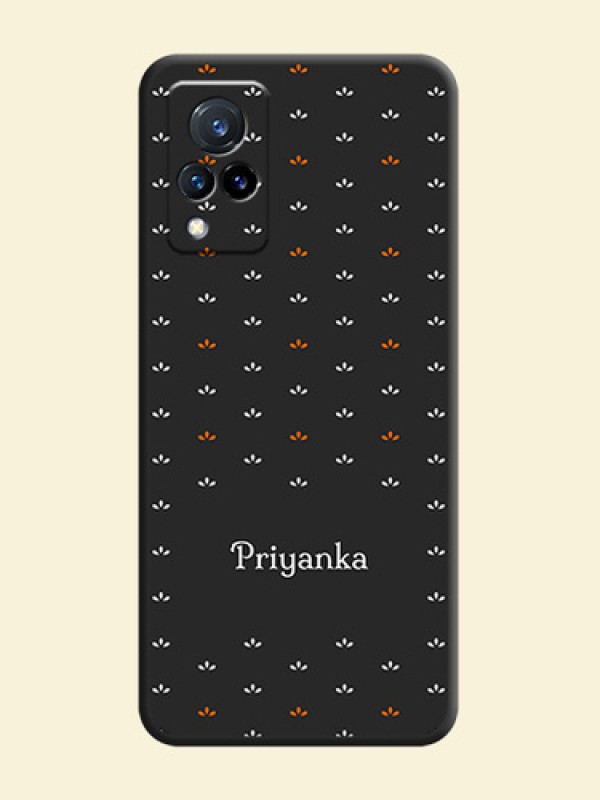 Simple Pattern With Custom Text On Space Black Personalized Soft Matte Phone Covers -Vivo V21 5G