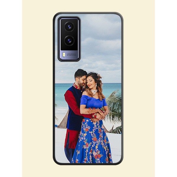 Full Single Pic Upload On Space Black Personalized Soft Matte Phone Covers -Vivo V21E 5G