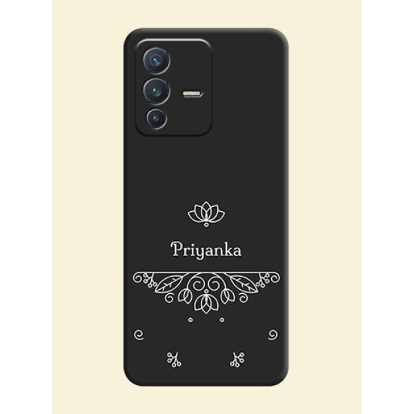 Lotus Garden Custom Text On Space Black Personalized Soft Matte Phone Covers -Vivo V23 5G