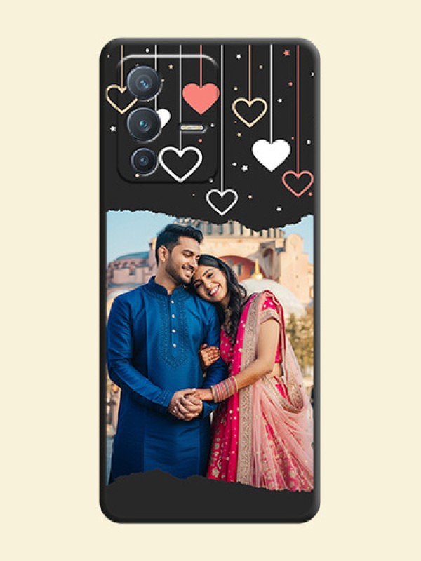 Love Hangings with Splash Wave Picture on Space Black Custom Soft Matte Phone Back Cover - Vivo V23 Pro 5G