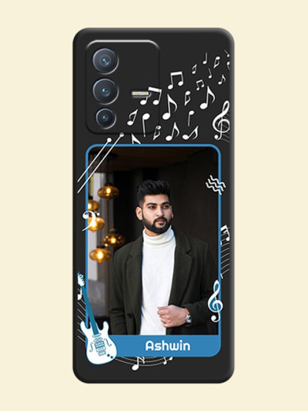 Musical Theme Design with Text on Photo on Space Black Soft Matte Mobile Case - Vivo V23 Pro 5G