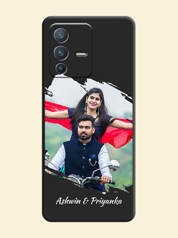 Grunge Brush Strokes on Photo on Space Black Soft Matte Back Cover - Vivo V23 Pro 5G