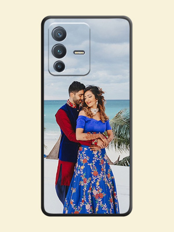Full Single Pic Upload On Space Black Personalized Soft Matte Phone Covers -Vivo V23 Pro 5G