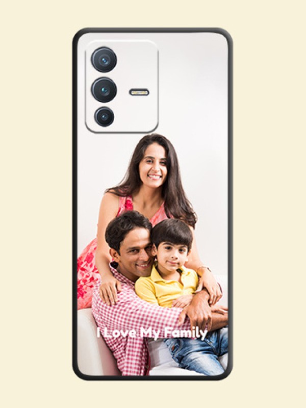 Full Single Pic Upload With Text On Space Black Personalized Soft Matte Phone Covers -Vivo V23 Pro 5G