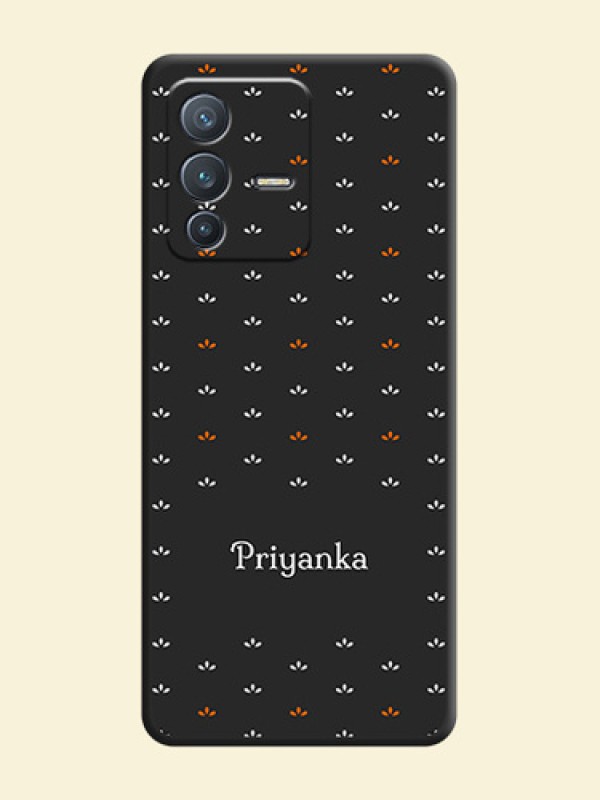 Simple Pattern With Custom Text On Space Black Personalized Soft Matte Phone Covers -Vivo V23 Pro 5G