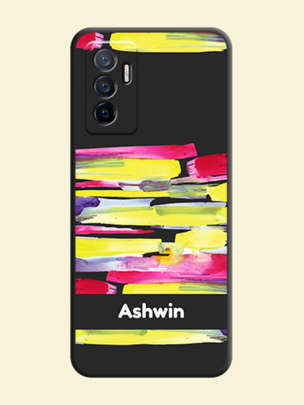 Brush Coloured on Space Black Personalized Soft Matte Phone Covers - Vivo V23e 5G