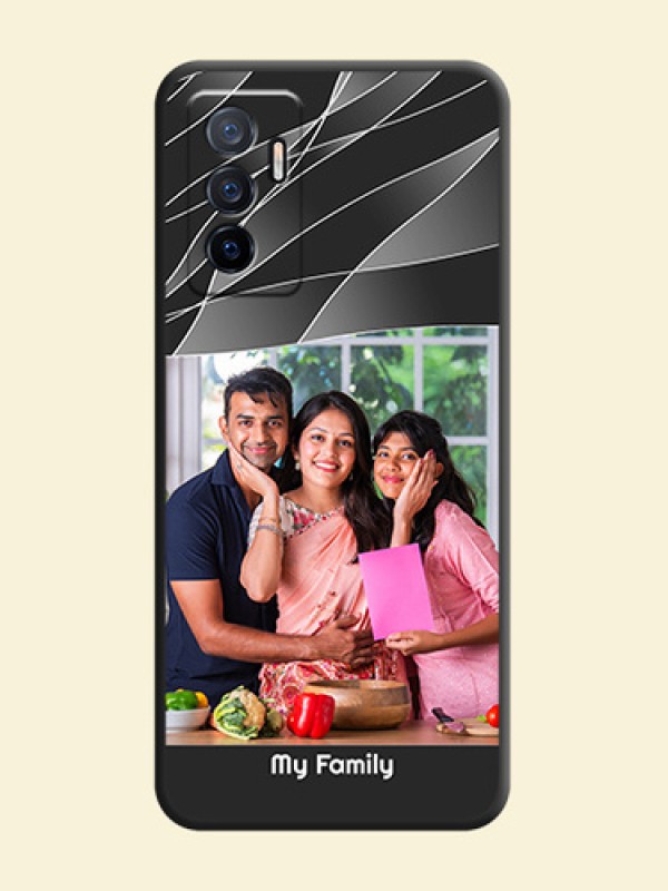 Mixed Wave Lines on Photo on Space Black Soft Matte Mobile Cover - Vivo V23e 5G