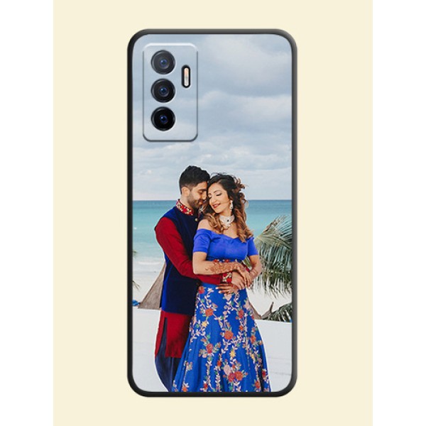 Full Single Pic Upload On Space Black Personalized Soft Matte Phone Covers -Vivo V23E 5G