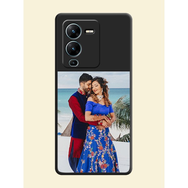 Image Upload With Space Black Color On Custom Soft Matte Mobile Back Cover - Vivo V25 Pro 5G Image Upload With Space Black Color On Custom Soft Matte Mobile Back Cover - Vivo V25 Pro 5G