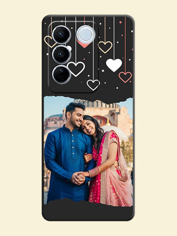 Love Hangings with Splash Wave Picture on Space Black Custom Soft Matte Phone Back Cover - Vivo V27