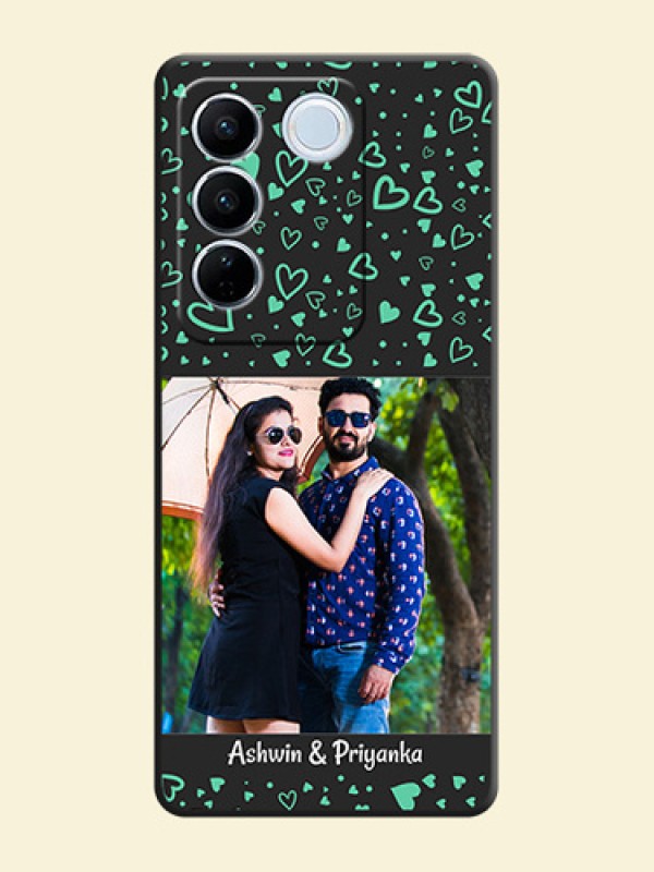 Sea Green Indefinite Love Pattern on Photo on Space Black Soft Matte Mobile Cover - Vivo V27