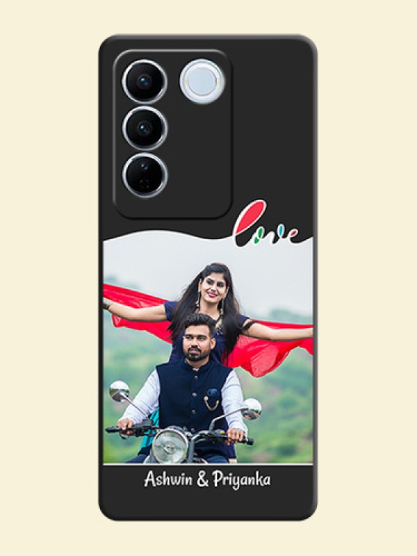 Fall in Love Pattern with Picture on Photo on Space Black Soft Matte Mobile Case - Vivo V27