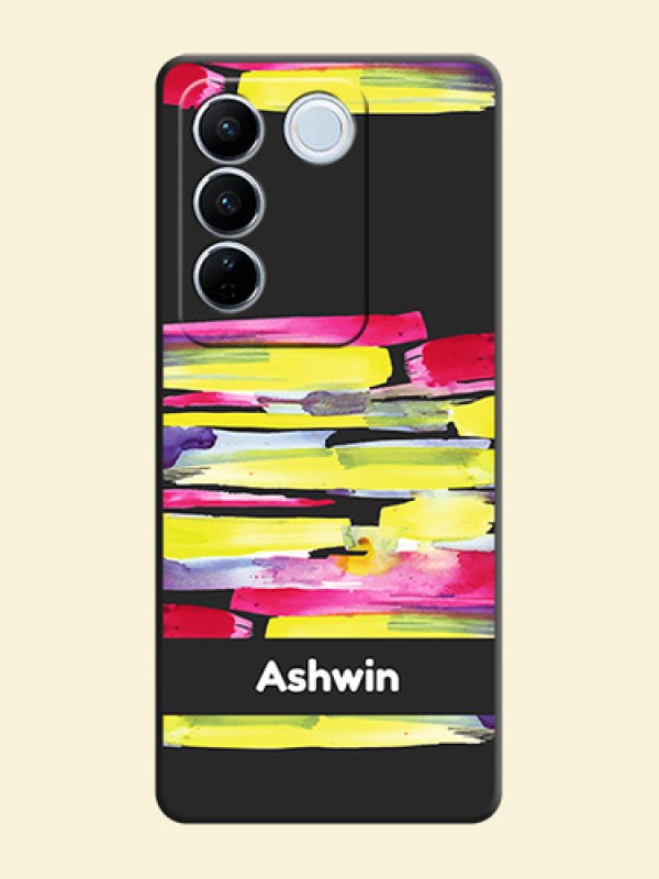 Brush Coloured on Space Black Personalized Soft Matte Phone Covers - Vivo V27