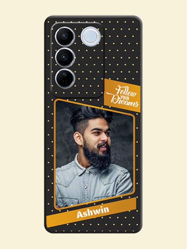 Follow Your Dreams with White Dots on Space Black Custom Soft Matte Phone Cases - Vivo V27