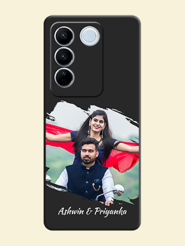 Grunge Brush Strokes on Photo on Space Black Soft Matte Back Cover - Vivo V27