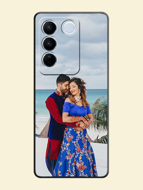 Full Single Pic Upload On Space Black Personalized Soft Matte Phone Covers -Vivo V27