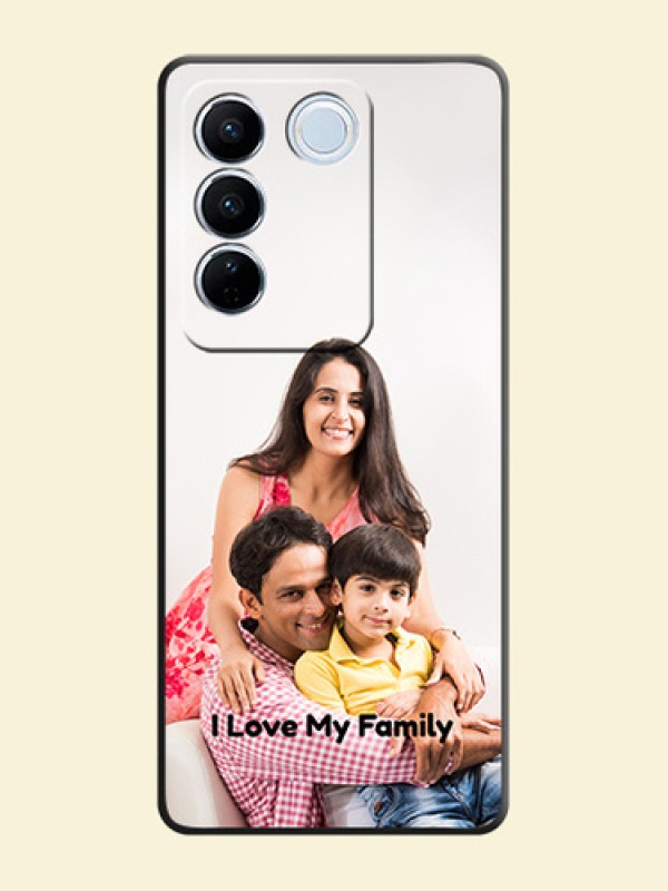 Full Single Pic Upload With Text On Space Black Personalized Soft Matte Phone Covers -Vivo V27