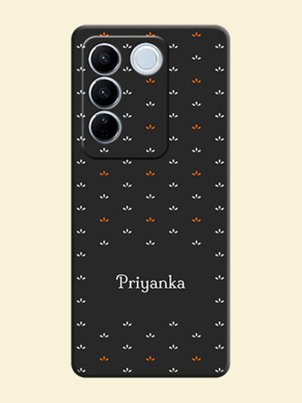 Simple Pattern With Custom Text On Space Black Personalized Soft Matte Phone Covers -Vivo V27