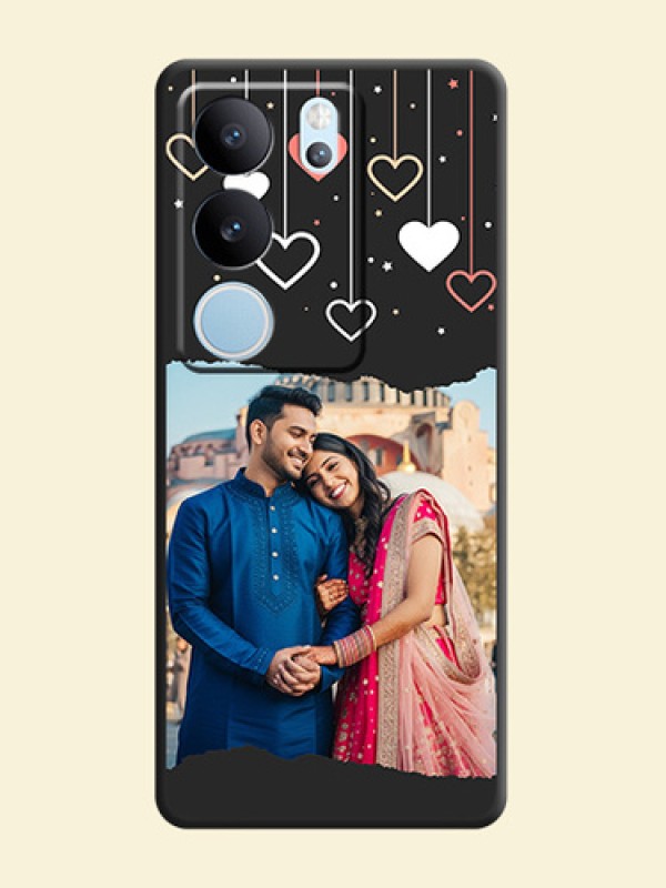 Love Hangings with Splash Wave Picture On Space Black Custom Soft Matte Mobile Back Cover - Vivo V29 5G