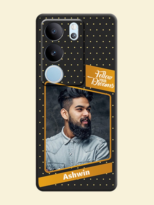 Follow Your Dreams with White Dots On Space Black Custom Soft Matte Mobile Back Cover - Vivo V29 5G