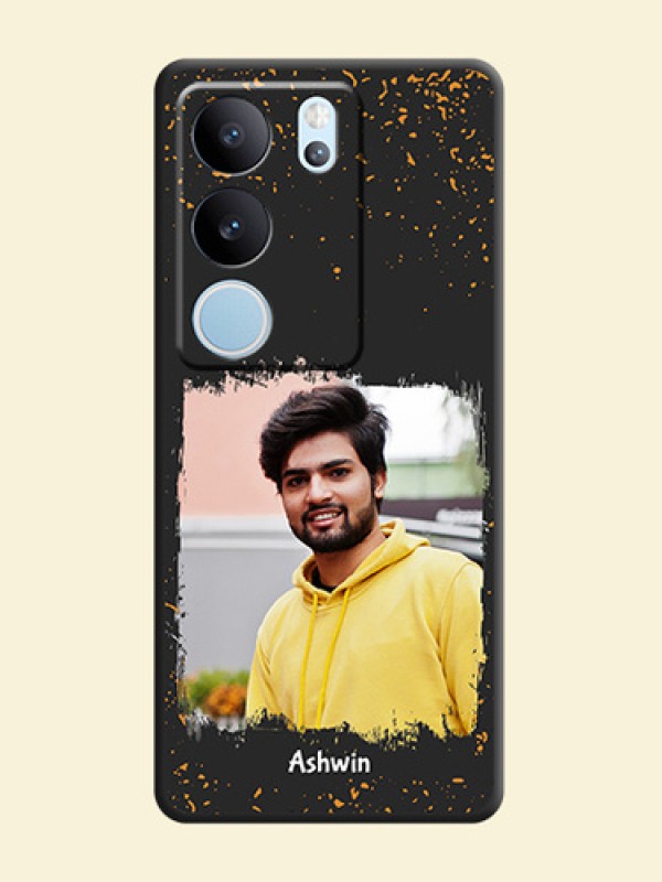 Spray Free Design on Photo On Space Black Custom Soft Matte Mobile Back Cover - Vivo V29 5G