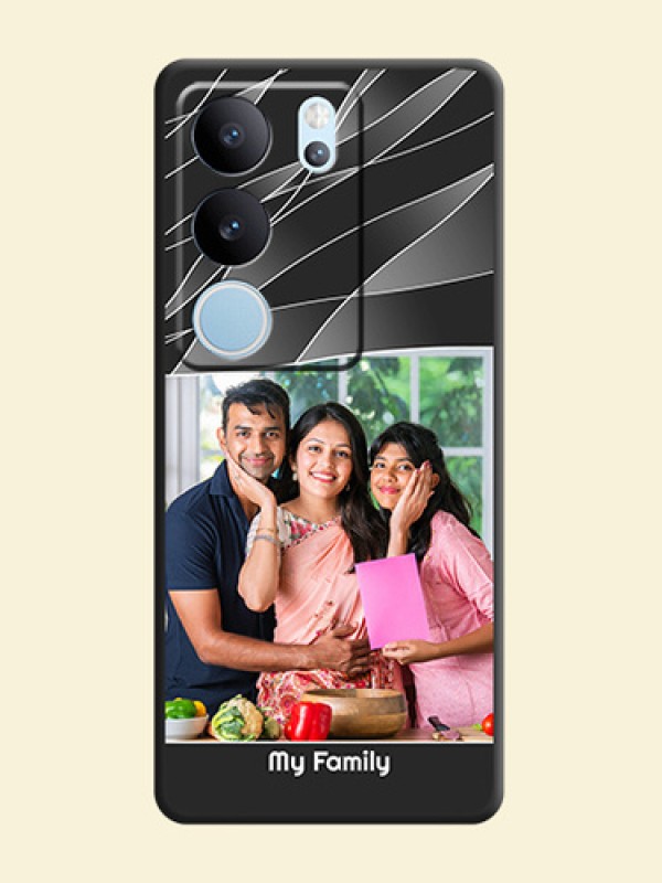 Mixed Wave Lines on Photo On Space Black Custom Soft Matte Mobile Back Cover - Vivo V29 5G