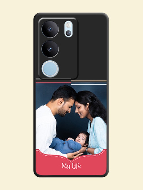 Classic Plain Design with Name On Space Black Custom Soft Matte Mobile Back Cover - Vivo V29 5G