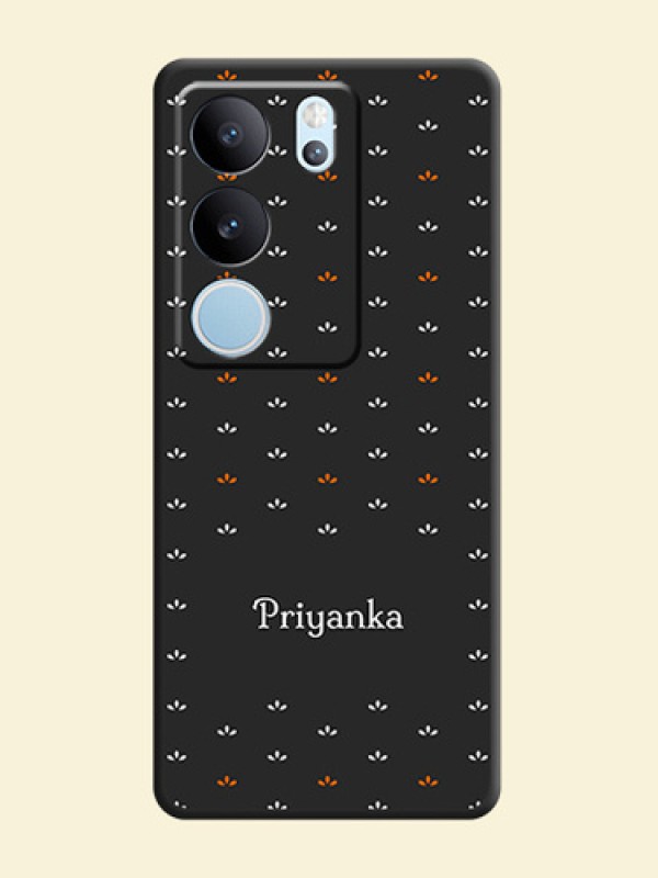 Simple Pattern With Custom Text On Space Black Custom Soft Matte Mobile Back Cover - Vivo V29 5G