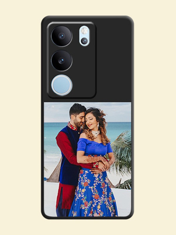 Image Upload With Space Black Color On Custom Soft Matte Mobile Back Cover - Vivo V29 5G