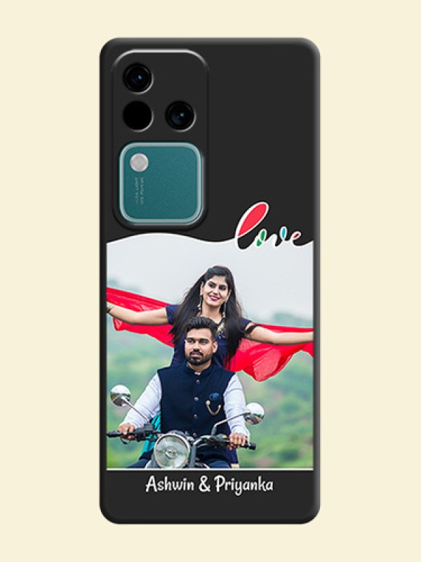 Fall in Love Pattern with Picture - Photo on Space Black Soft Matte Mobile Case - Vivo V30 5G