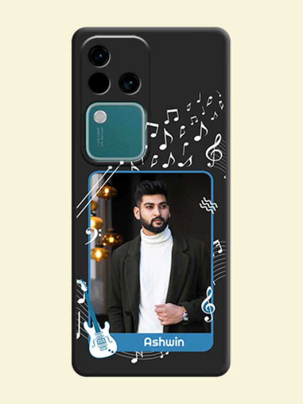 Musical Theme Design with Text - Photo on Space Black Soft Matte Mobile Case - Vivo V30 5G