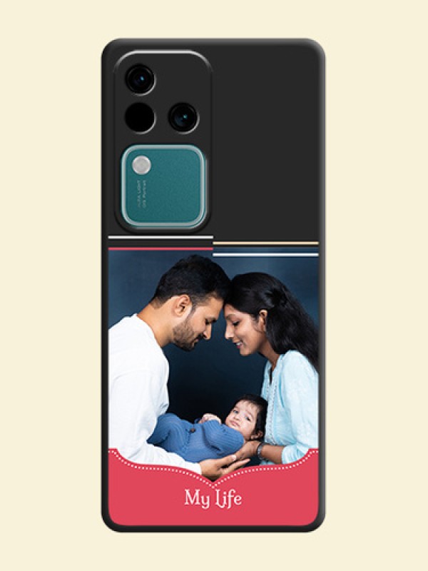 Classic Plain Design with Name - Photo on Space Black Soft Matte Phone Cover - Vivo V30 5G