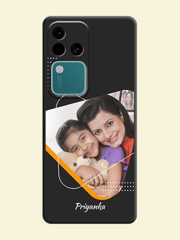 Yellow Triangle - Photo on Space Black Soft Matte Phone Cover - Vivo V30 5G