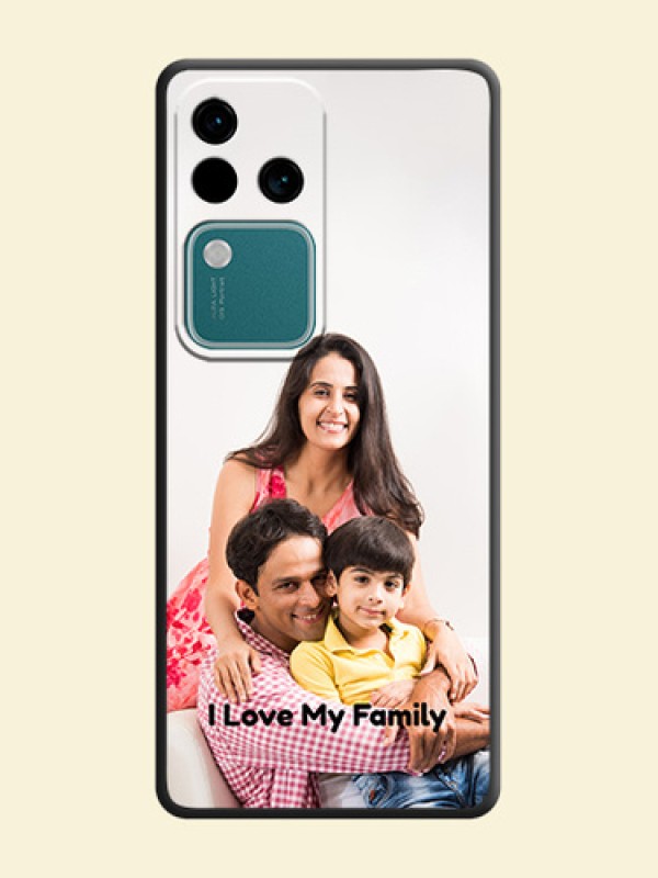 Full Single Pic Upload With Text On Space Black Personalized Soft Matte Phone Covers - Vivo V30 5G