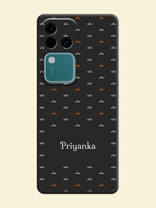 Simple Pattern With Custom Text On Space Black Personalized Soft Matte Phone Covers - Vivo V30 5G