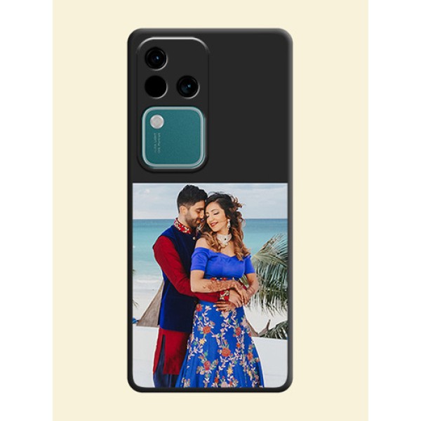 Image Upload With Space Black Color On Custom Soft Matte Mobile Back Cover - Vivo V30 Pro 5G Image Upload With Space Black Color On Custom Soft Matte Mobile Back Cover - Vivo V30 Pro 5G